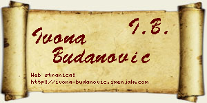Ivona Budanović vizit kartica